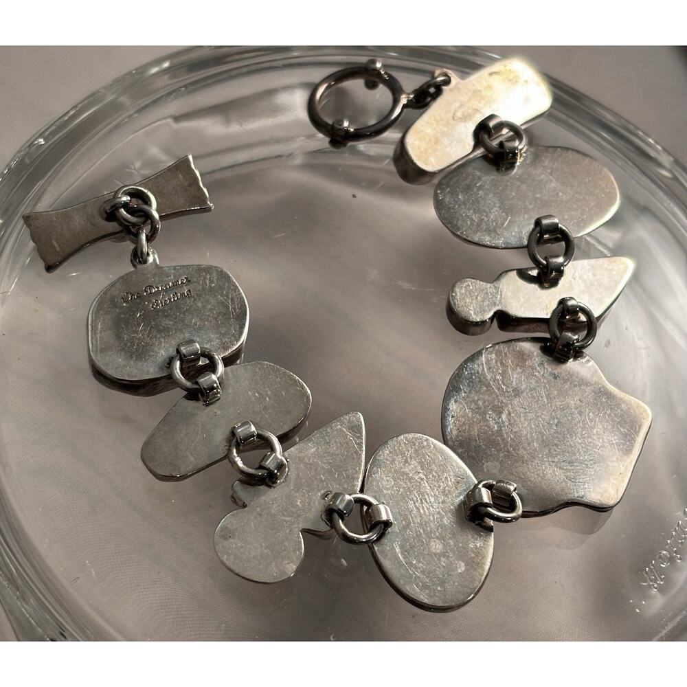 Echo Of The Dreamer Sterling/Pearl/Shell/Druzy/Glass/Tourmaline/Agate BRACELET - Picture 6 of 9